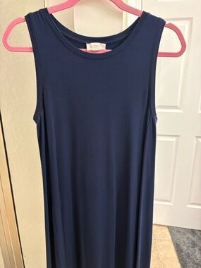 LOFT Navy Sleeveless Maxi Tank Dress